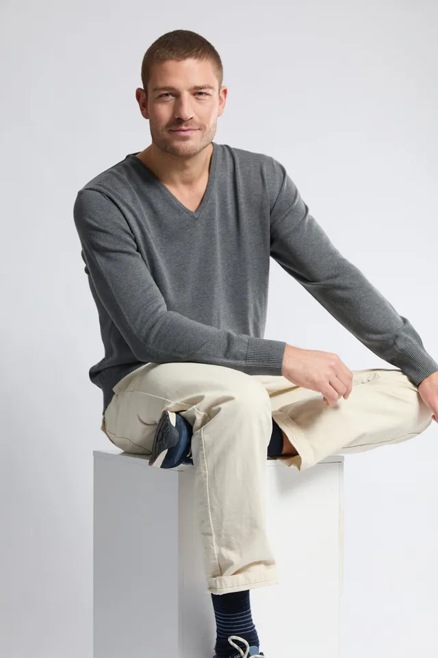 armor-lux-pull-col-v-henvic-homme-coton image 1