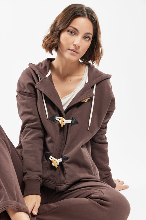 armor-lux-veste-homewear-femme-molleton-capuche-coton image 2