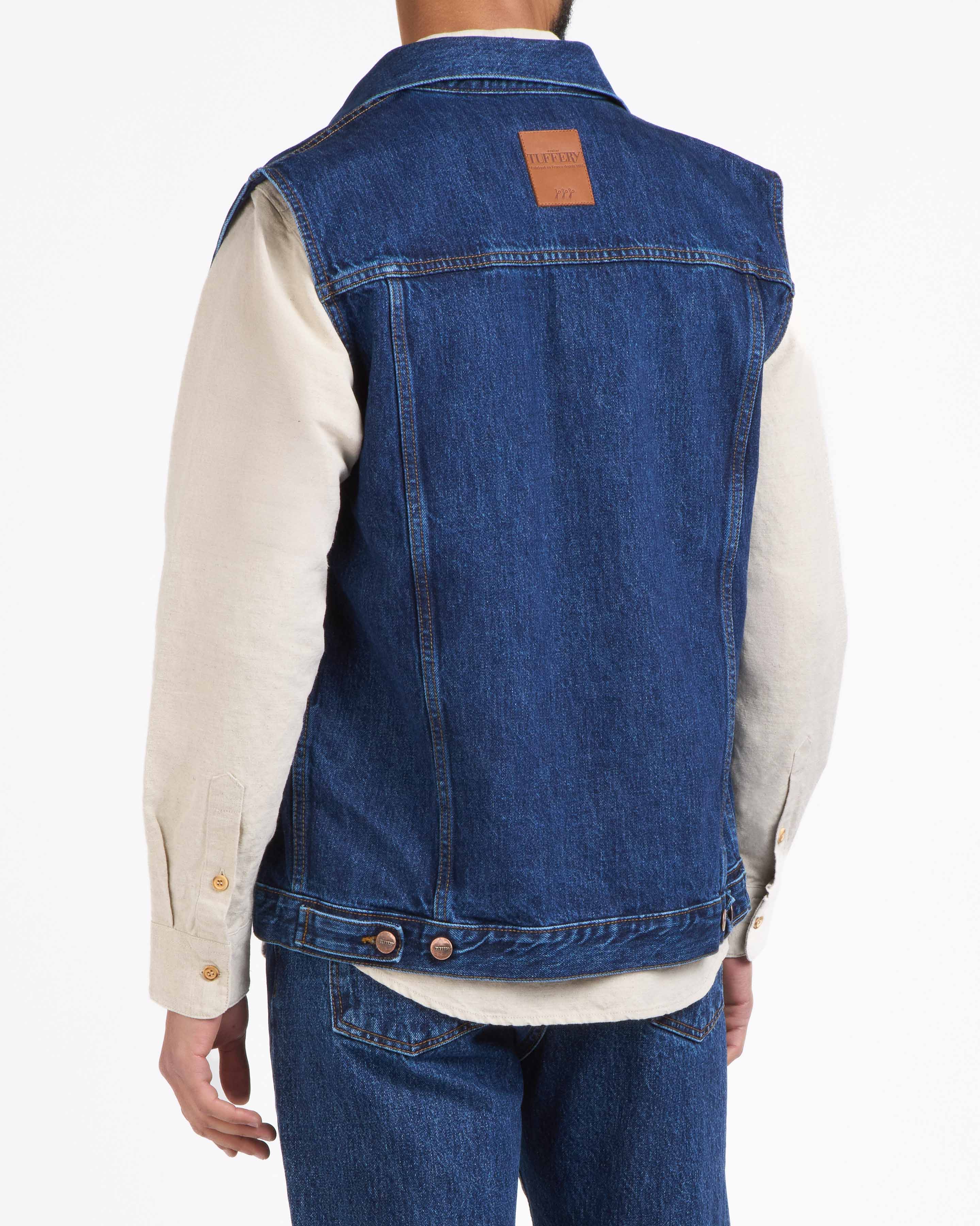 atelier-tuffery-blouson-sans-manches-homme-en-jean-brut image 5