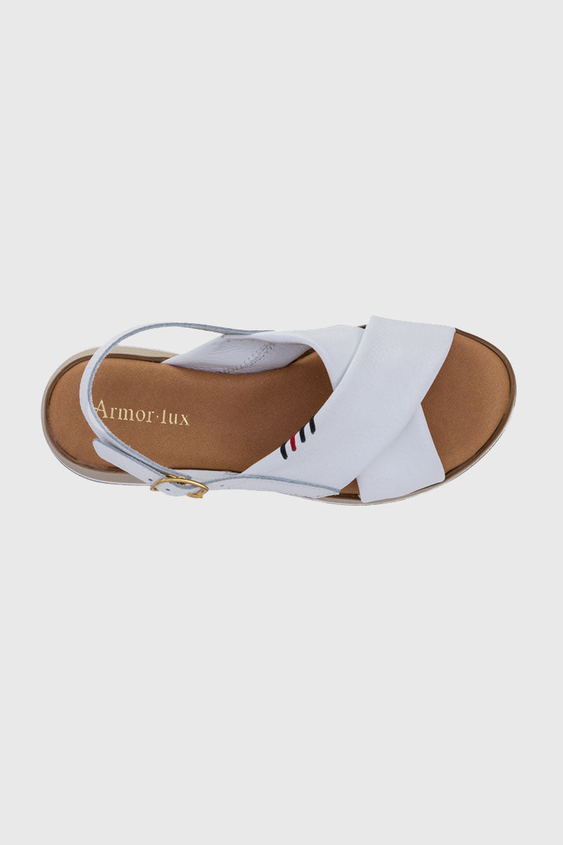 armor-lux-sandales-compens-es-plage-cuir-blanc image 2