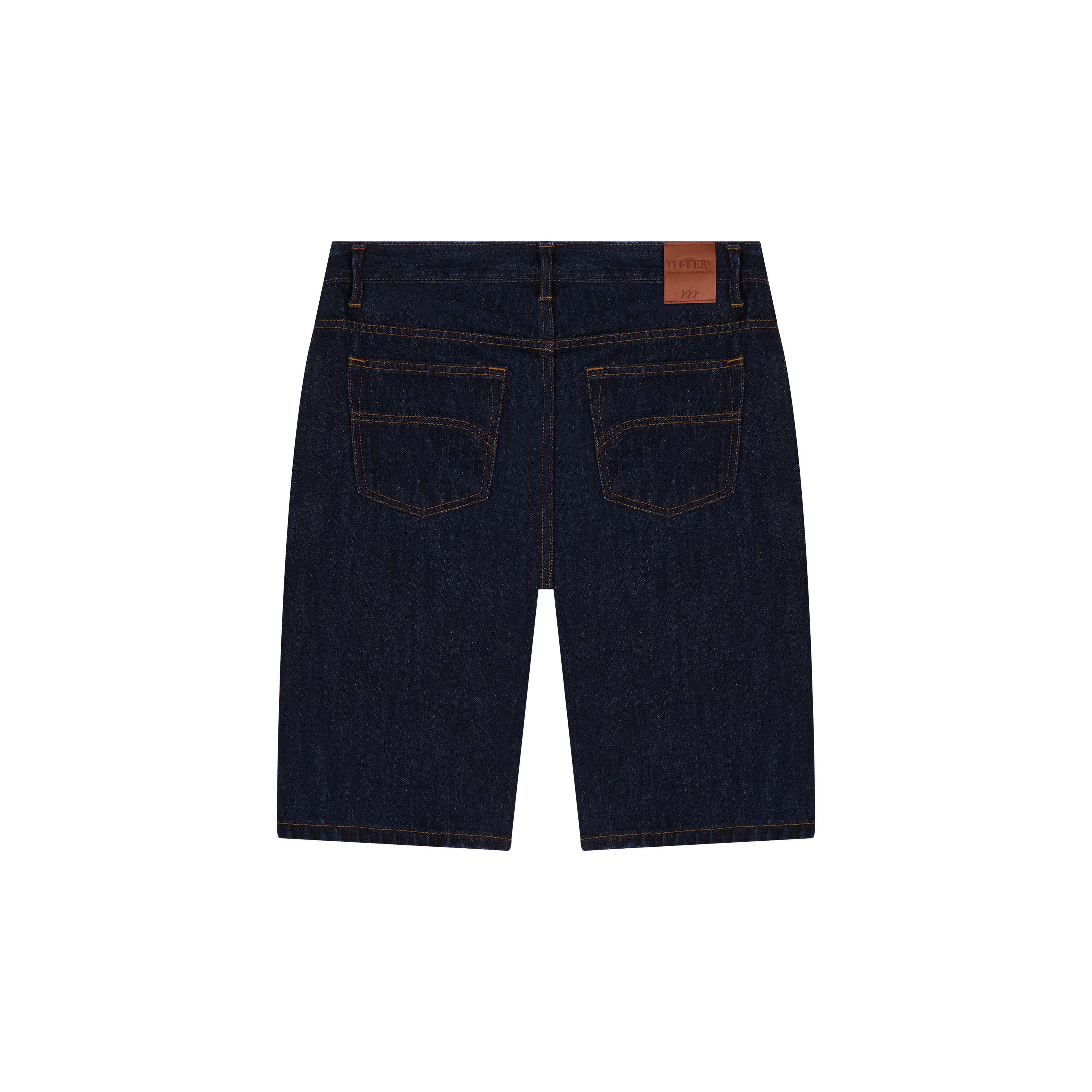 atelier-tuffery-marius-short-homme-en-jean-brut-coupe-droite-genou image 3