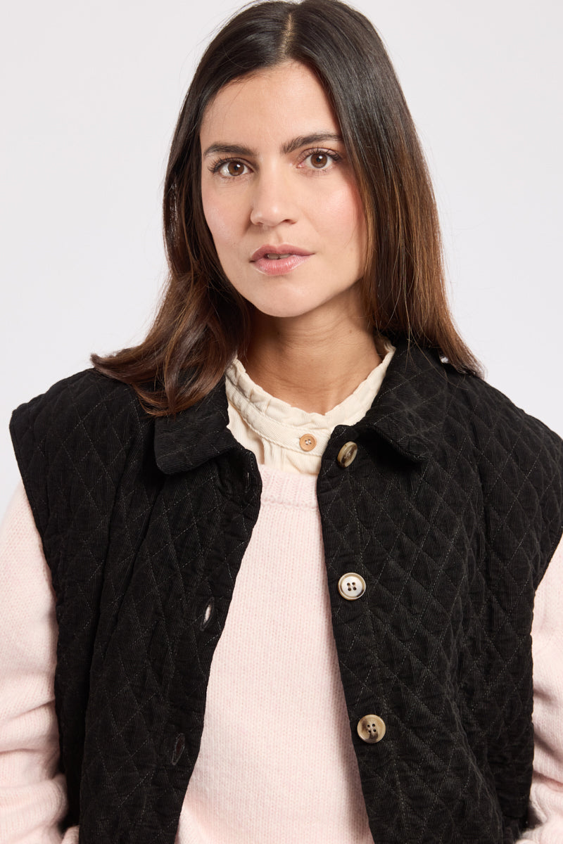 armor-lux-h-ritage-veste-sans-manches-en-velours-matelass-coton-femme image 3