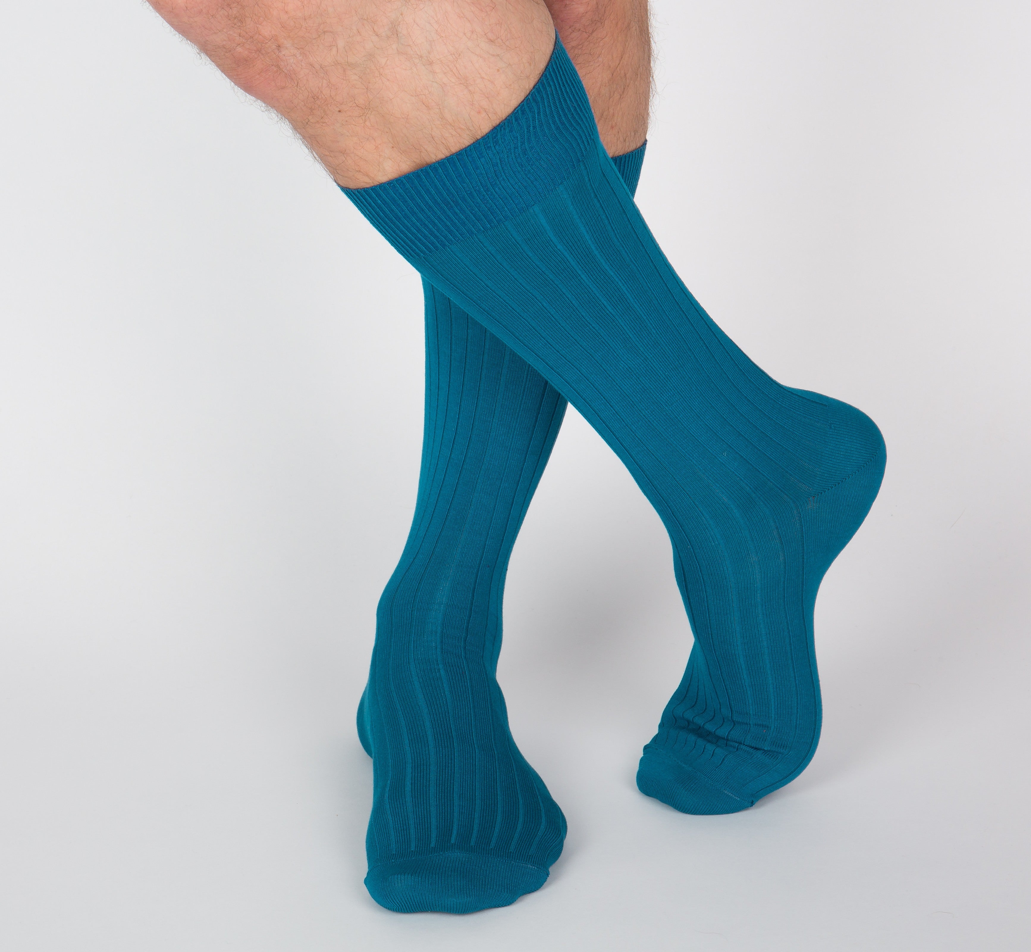 archiduchesse-chaussettes-de-luxe-fil-d-cosse-bleu-p-trole-mi-hautes image 6