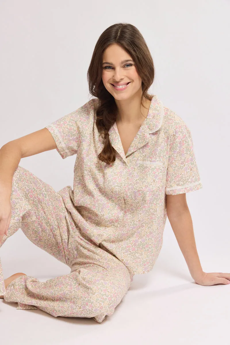 armor-lux-pyjama-imprim-fleurs-femme-coton image 1