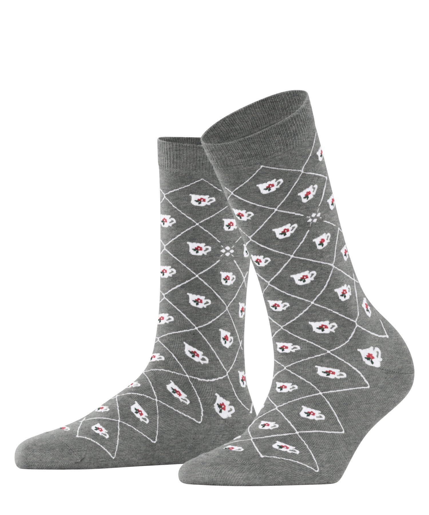 burlington-teatime-chaussettes-femme-coton-respirant-motif-tasse-th-argyle image 1