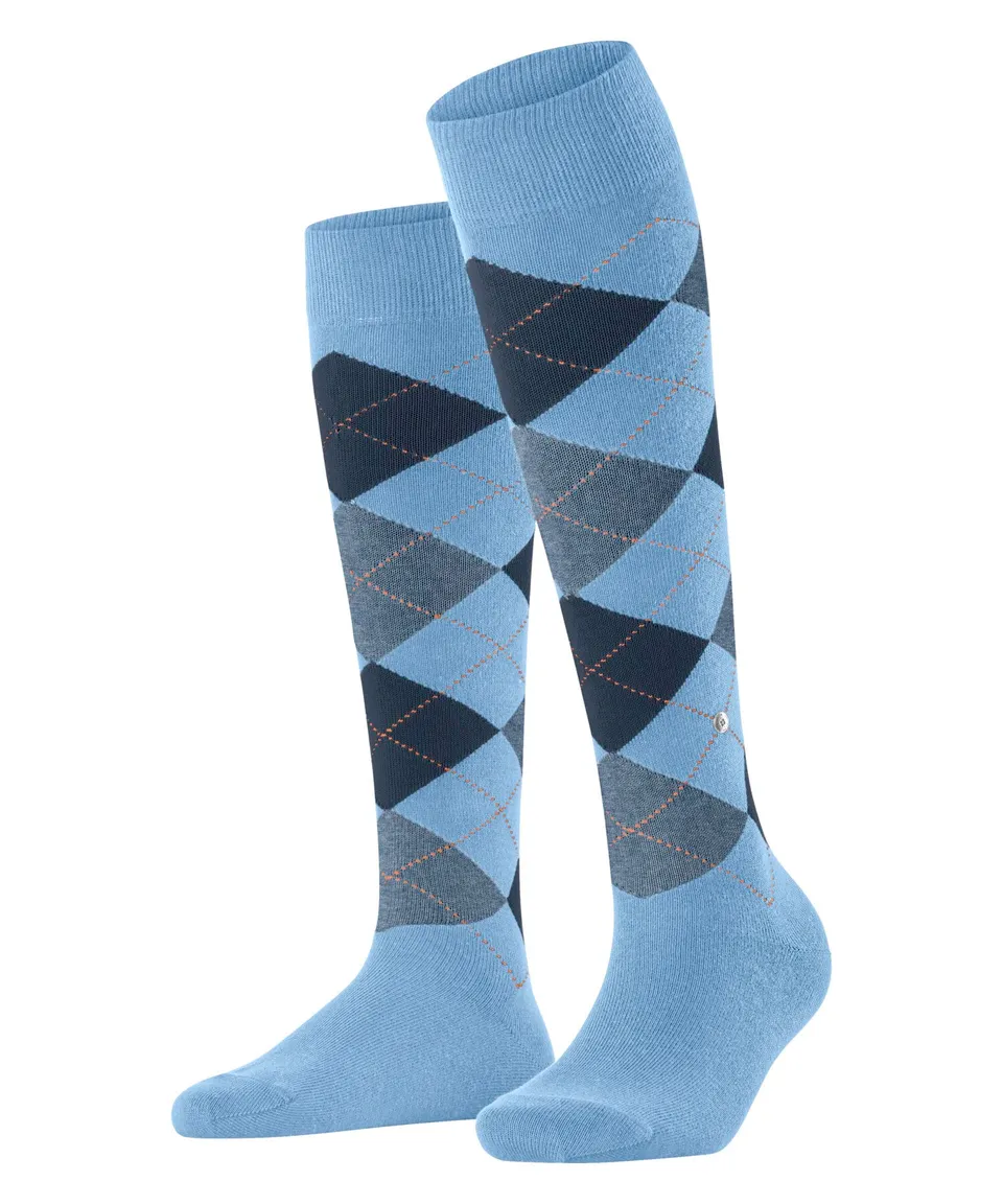 burlington-queen-chaussettes-longues-femme-coton-bleu-light-blue-36-41 image 1