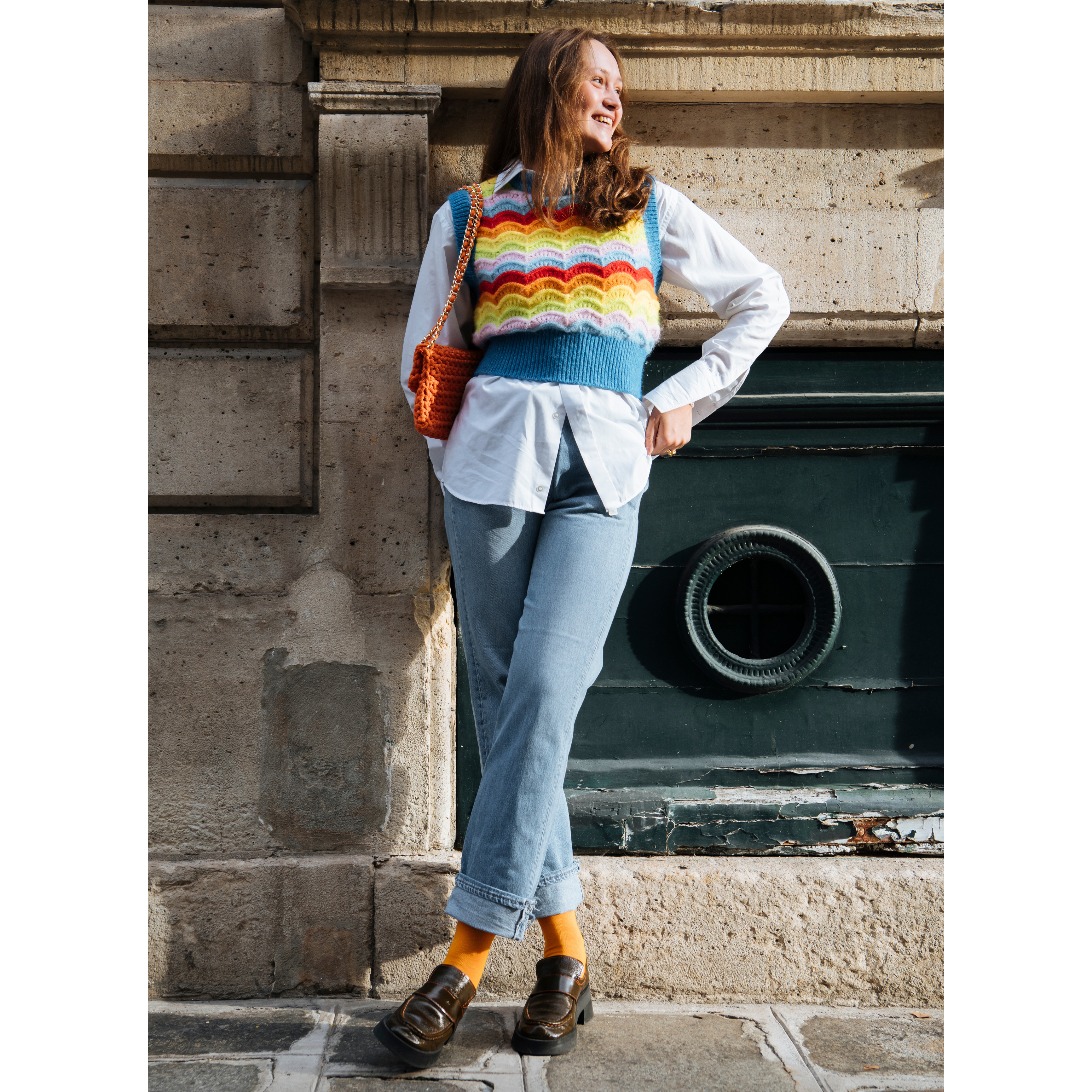 archiduchesse-de-ville-orange-mandarine-chaussettes-mi-mollet image 7