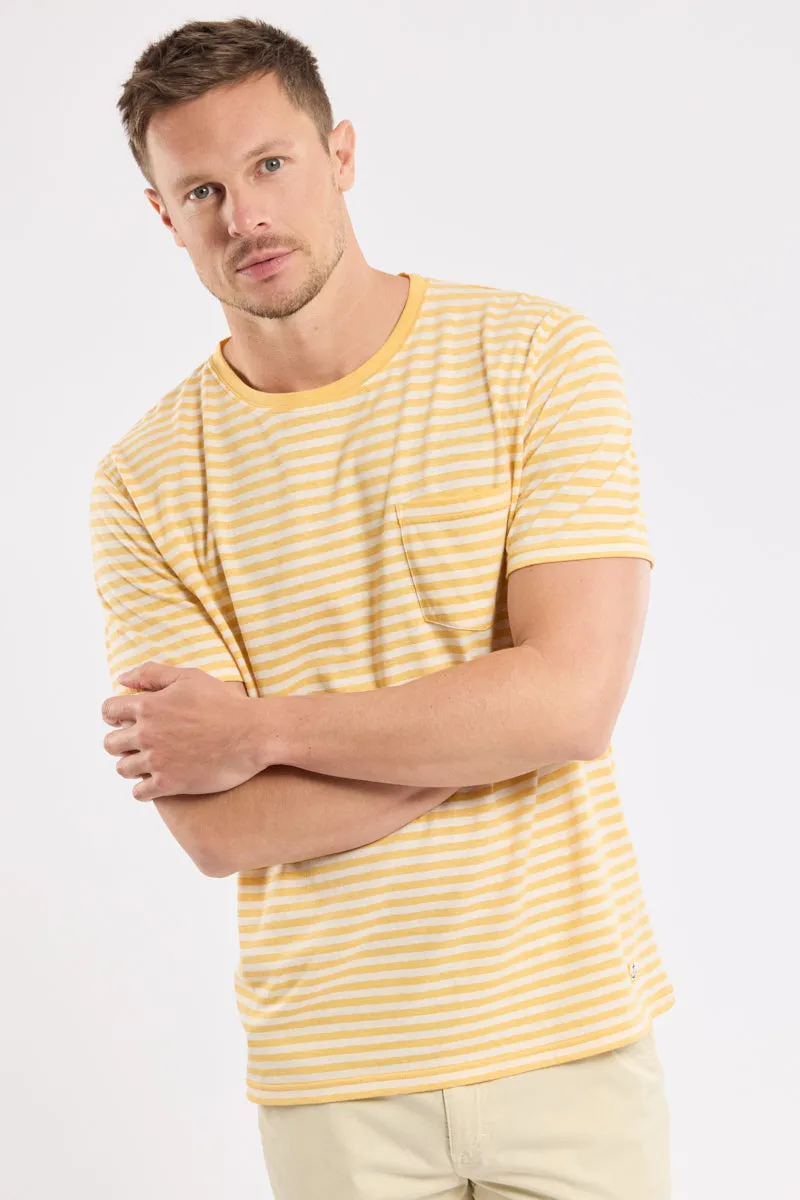 armor-lux-t-shirt-ray-homme-coton-et-lin-avec-poche image 1