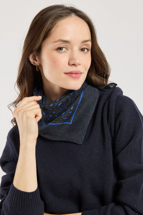 armor-lux-carr-foulard-58x58-laine-imprim-l-opard-bleu image 2