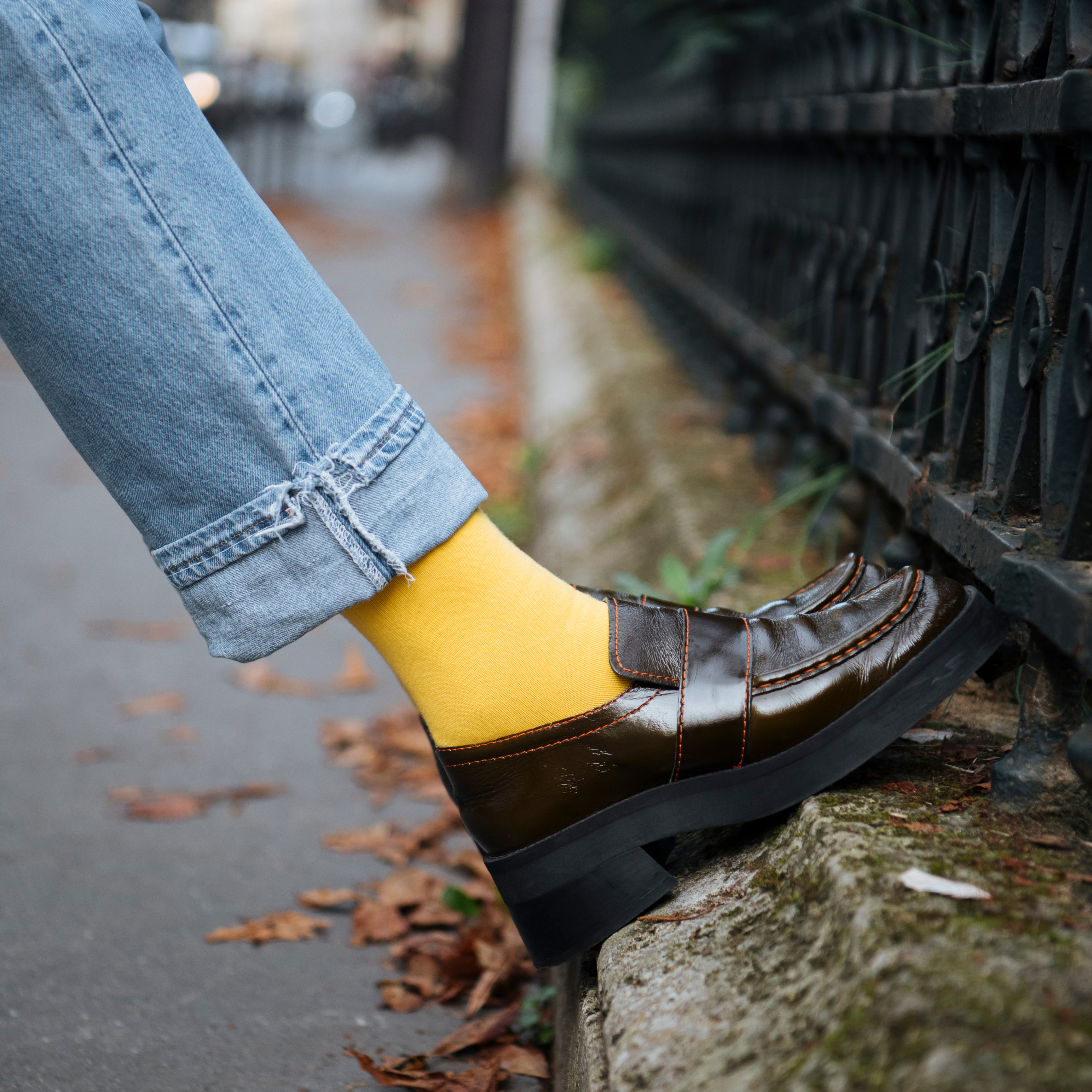 archiduchesse-de-ville-jaune-canari-chaussettes-coton-unisexe image 5