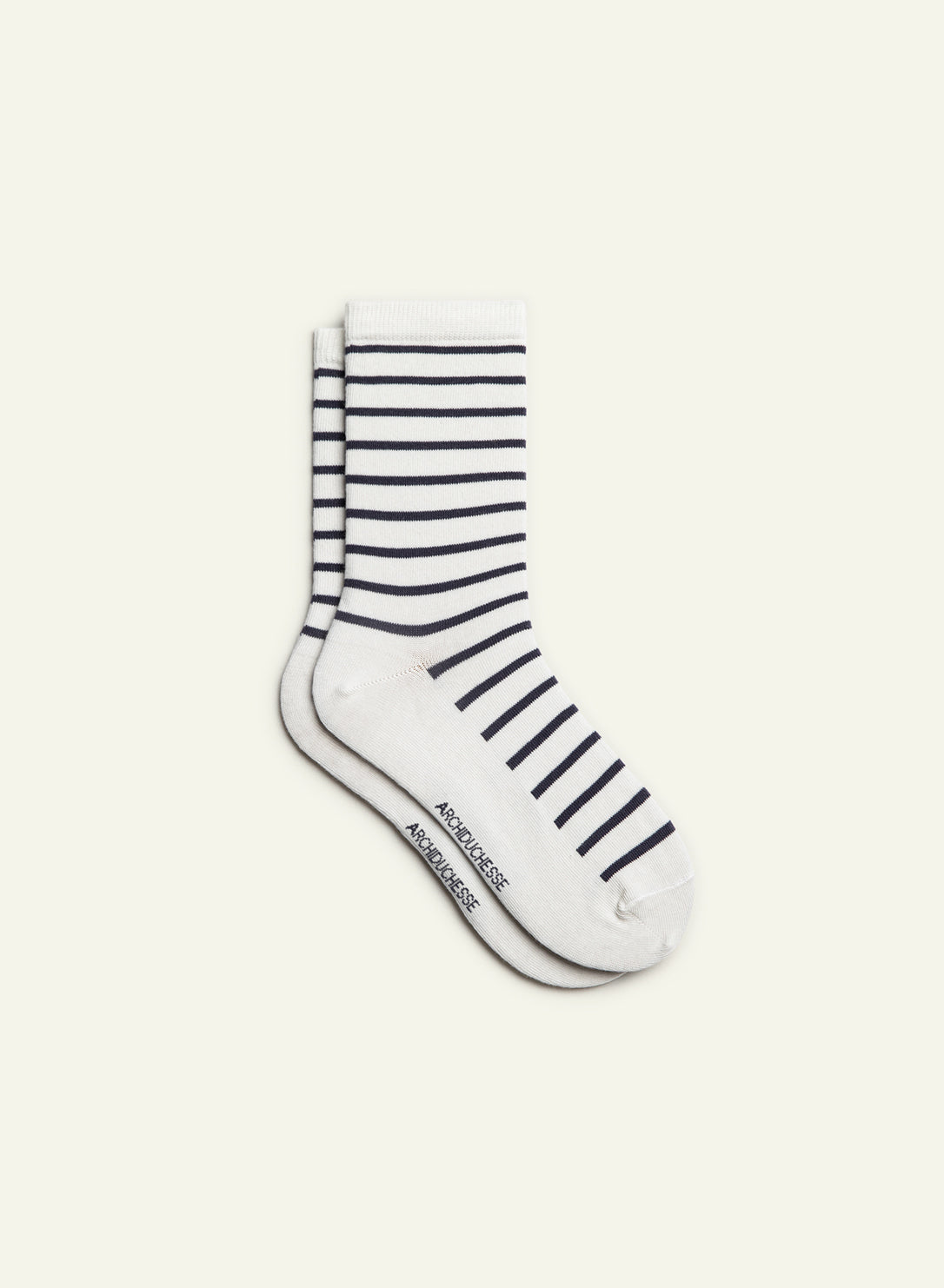 archiduchesse-b-nodet-chaussettes-courtes-ray-es-marine-blanc image 2