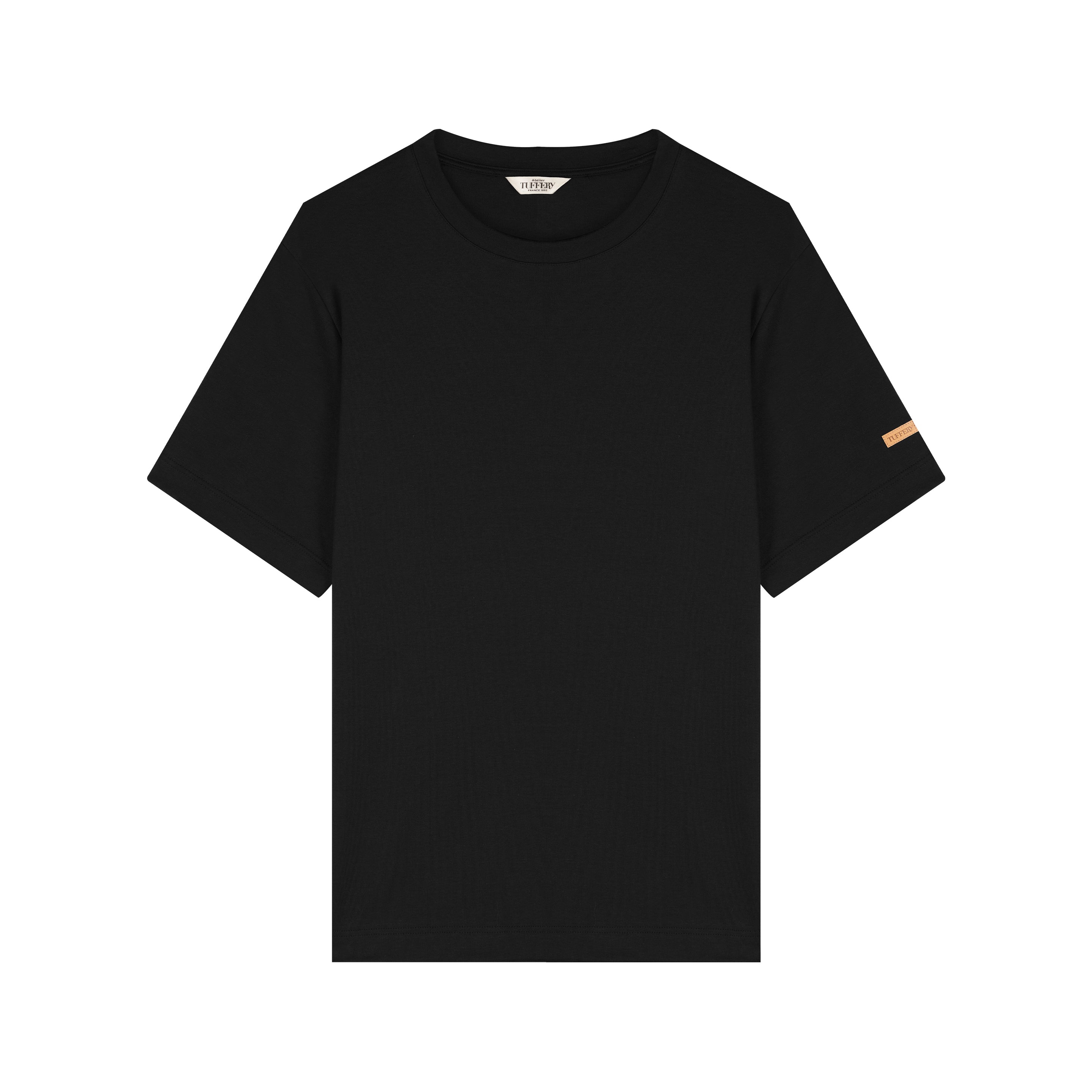 t-shirt-atelier-tuffery-homme-coton-bio-noir-coupe-droite image 1