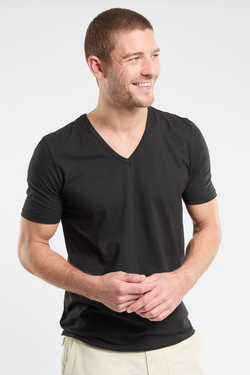 armor-lux-t-shirt-col-v-homme-coton-biologique-l-ger-h-ritage-4 image 2