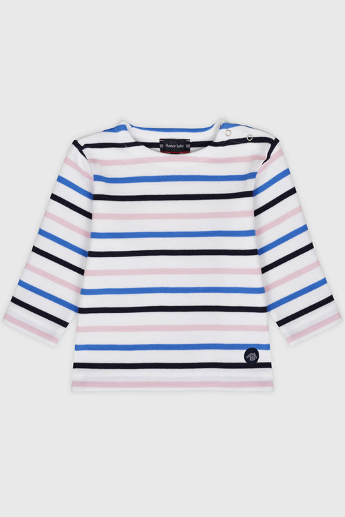 armor-lux-marini-re-b-b-trois-couleurs-coton-pais-manches-longues image 2