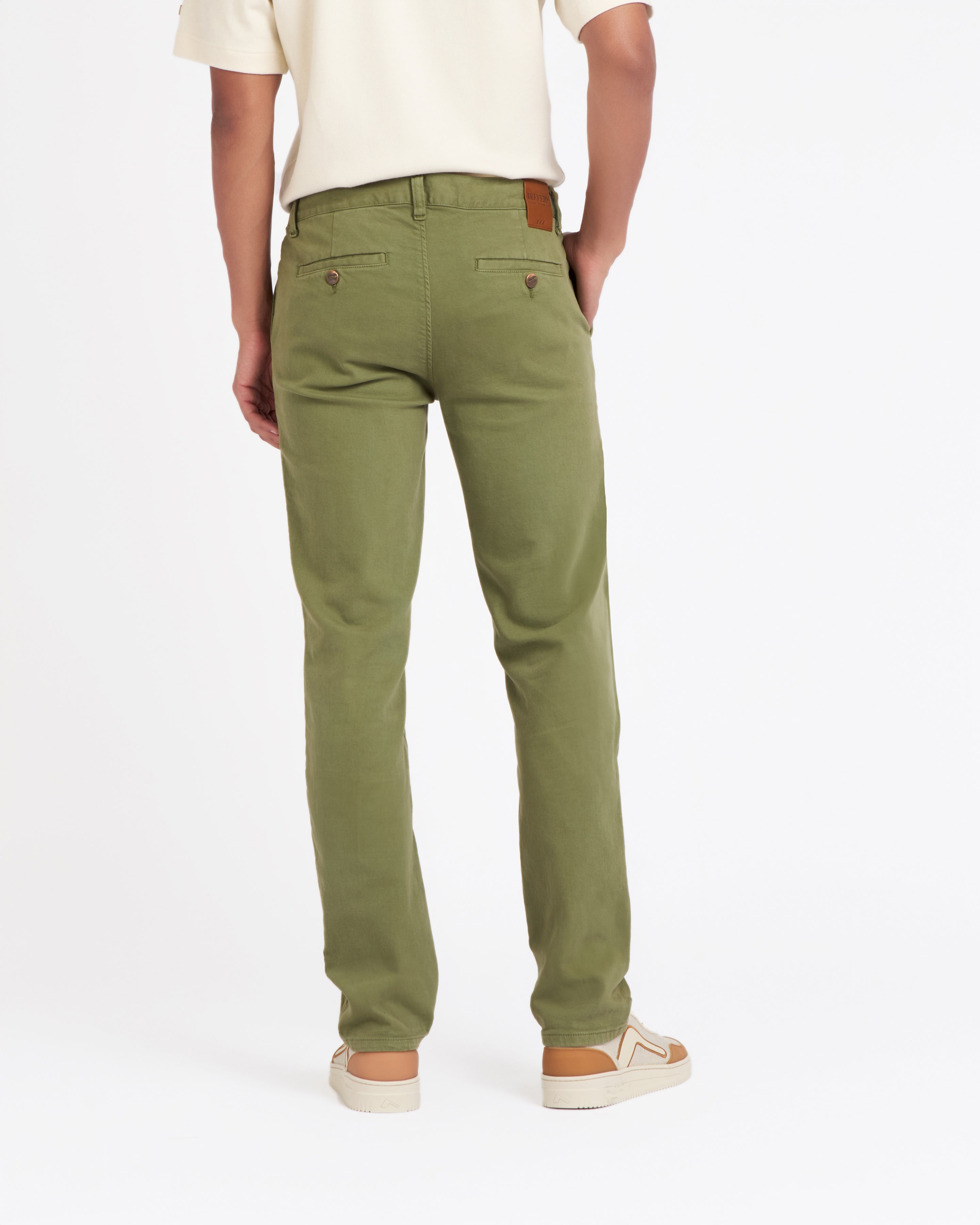 atelier-tuffery-chino-ernest-droit-ajust-kaki-coton-homme image 4