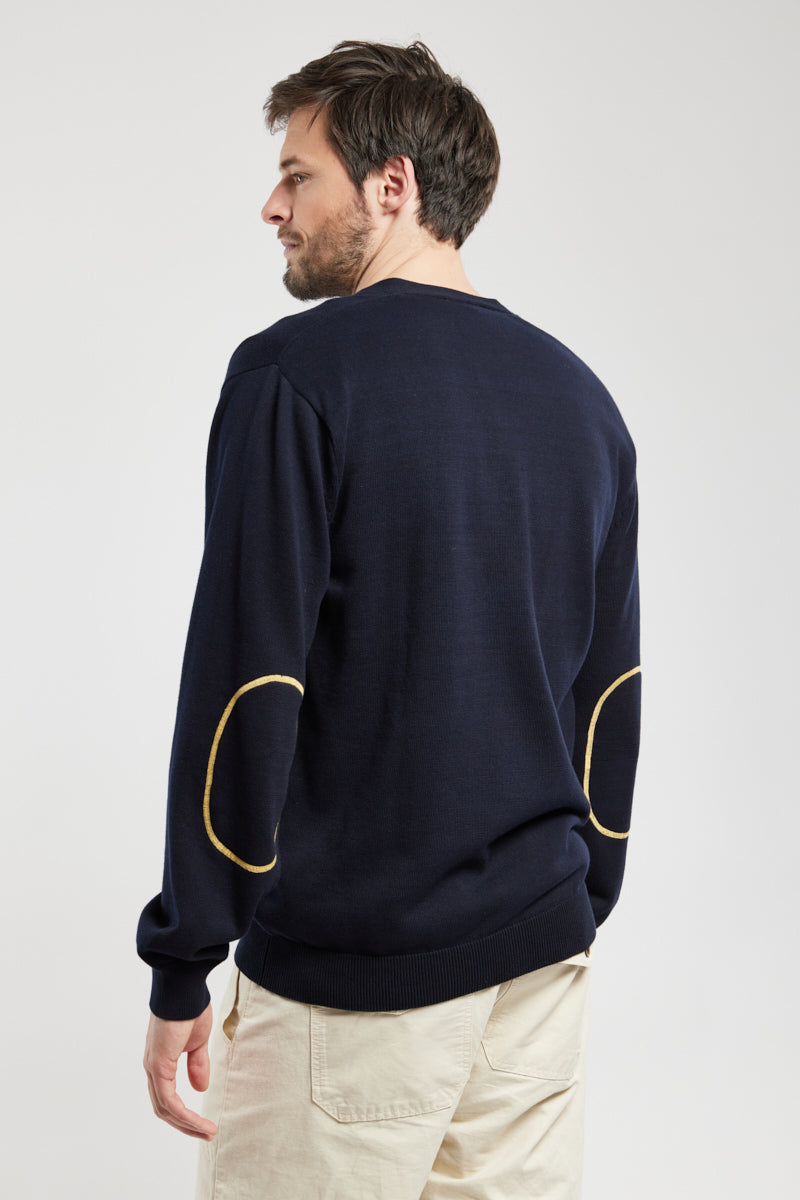 armor-lux-cardigan-homme-coton-coudi-res-col-v image 4