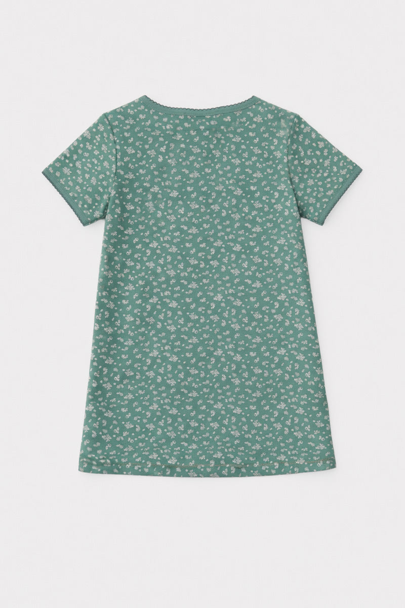 armor-lux-kids-chemise-de-nuit-coton-l-ger-fleurs-manches-courtes image 2