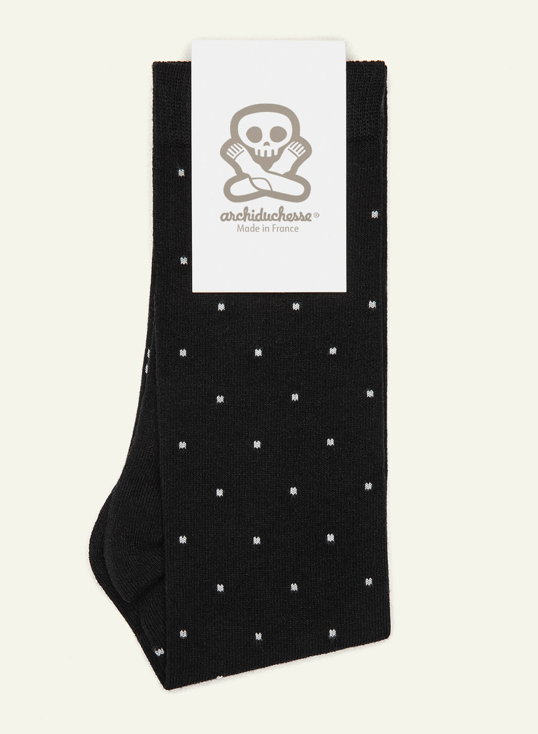 archiduchesse-pixel-blanc-chaussettes-fantaisie-mi-hautes-noires-points image 5