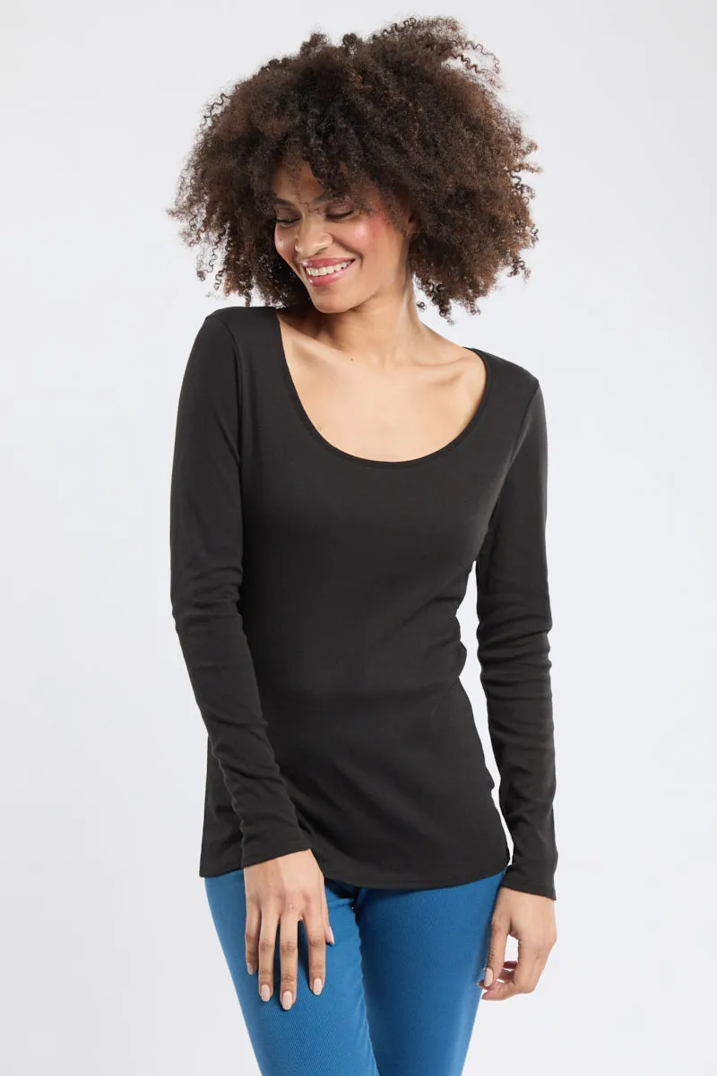 armor-lux-t-shirt-femme-manches-longues-coton-bio-et-kapok image 1