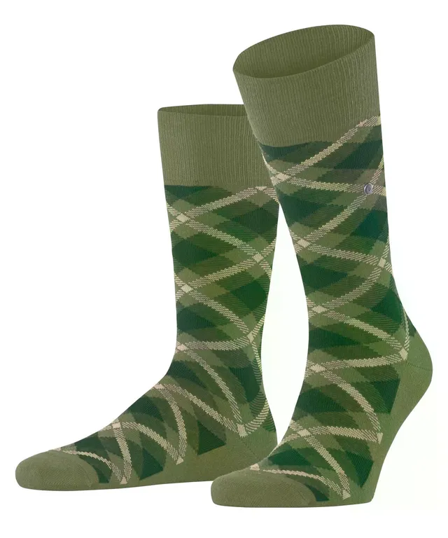 burlington-tartan-chaussettes-homme-coton-fantaisie-vert-lime-green-7473-40-46 image 1