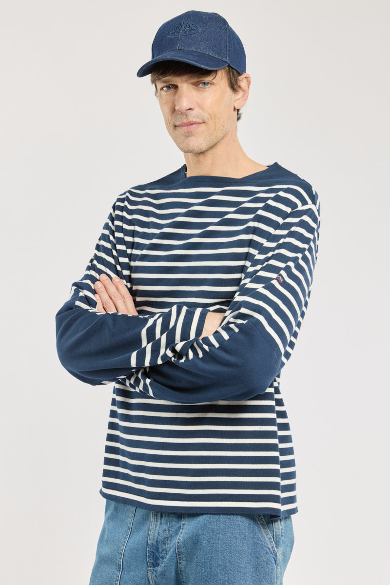 armor-lux-pull-ray-homme-coudi-res-100-coton image 1
