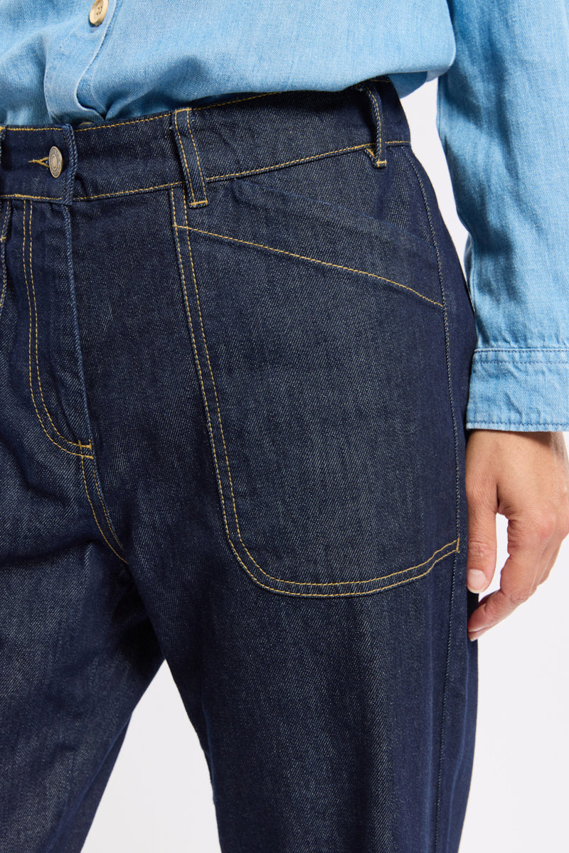 armor-lux-jean-femme-taille-lastique-coton-coupe-droite-2 image 2