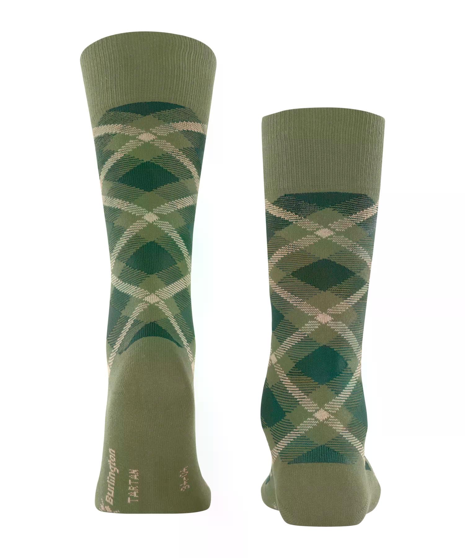 burlington-tartan-chaussettes-homme-coton-fantaisie-vert-lime-green-7473-40-46 image 2