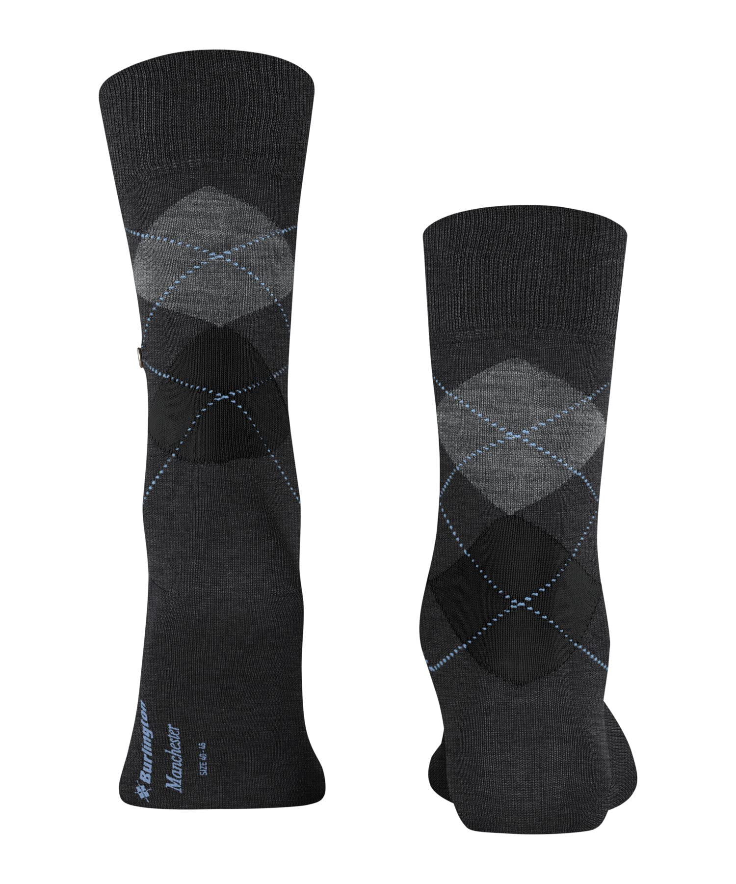 burlington-manchester-chaussettes-homme-coton-fantaisie-gris-anthracite-melange- image 2