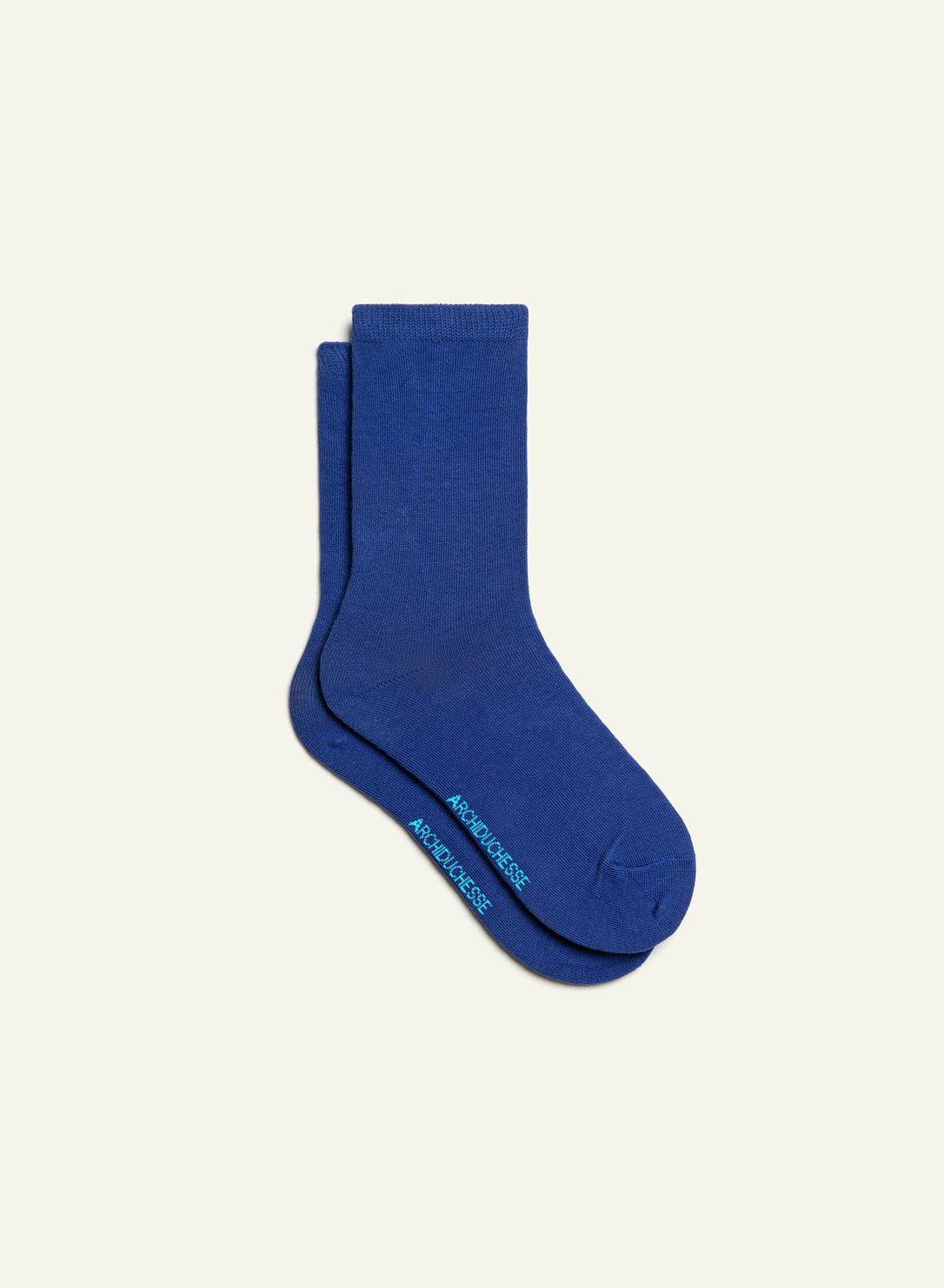 archiduchesse-courte-chaussettes-coton-bleu-monochrome image 2