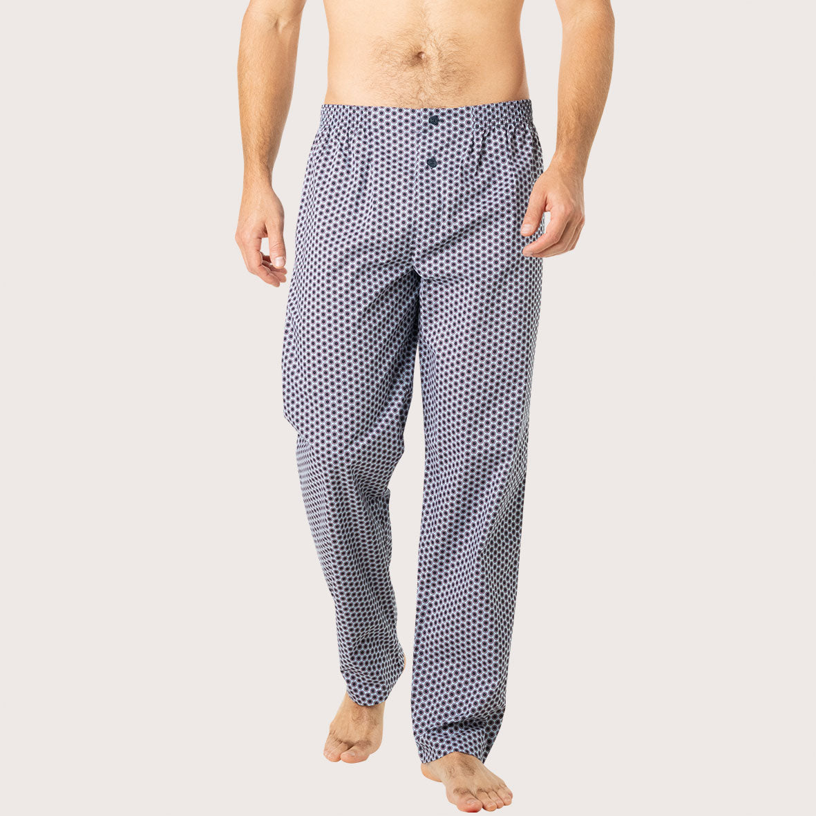 eminence-pyjama-long-ouvert-homme-popeline-coton-5-boutons image 4