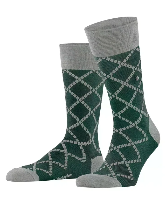 burlington-ferry-road-chaussettes-homme-vert-forest-7450-40-46-laine-fantaisie-1 image 1