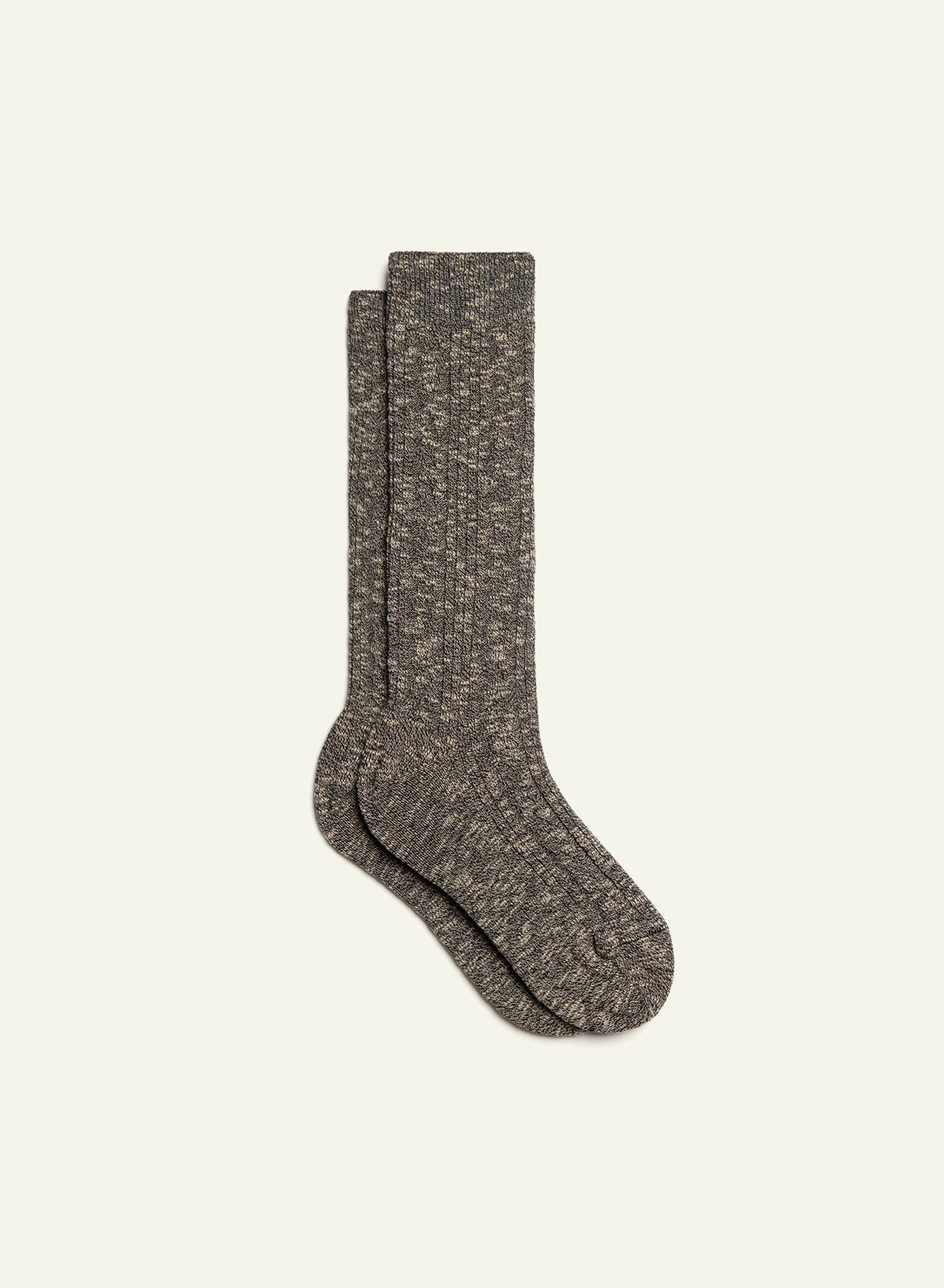 archiduchesse-d-hiver-noir-gris-chaussettes-mi-hautes-chaudes-coton image 2