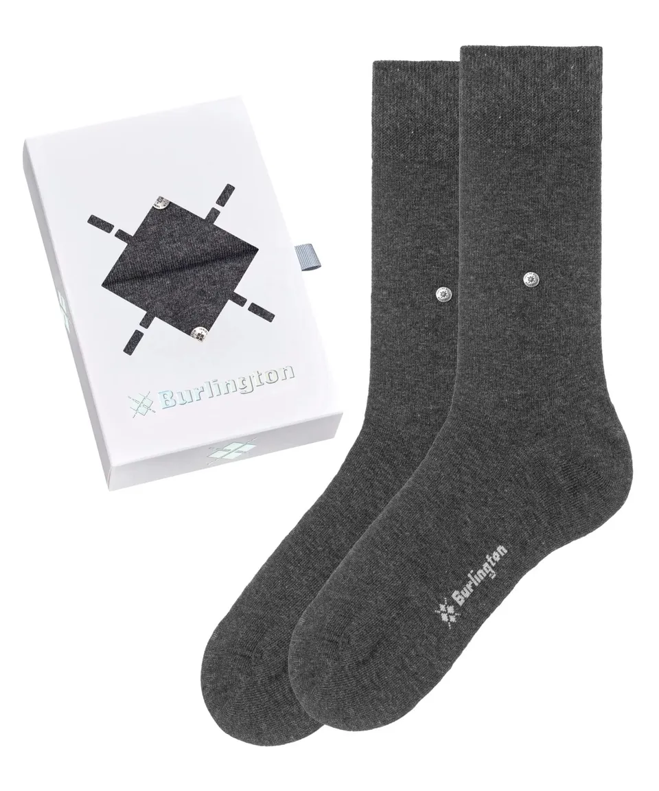 burlington-basic-uni-gift-box-chaussettes-homme-coton-gris-x2-paires-40-46 image 1