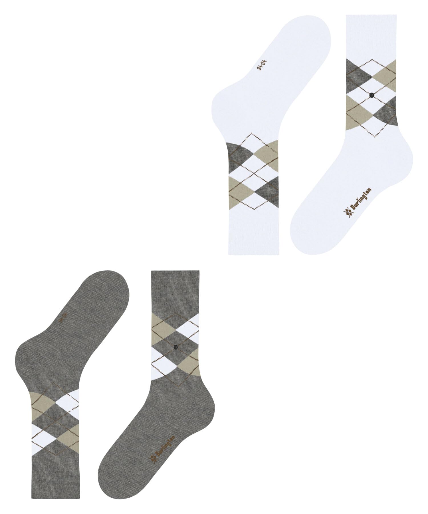 burlington-everyday-argyle-chaussettes-homme-coton-fantaisie-gris-light-grey-322 image 5