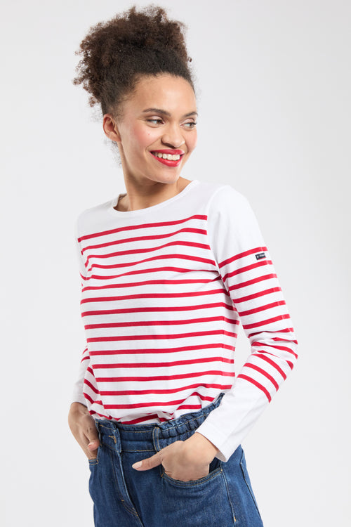 armor-lux-marini-re-femme-jersey-lourd-coton-rayures-bretonnes-manches-longues image 2