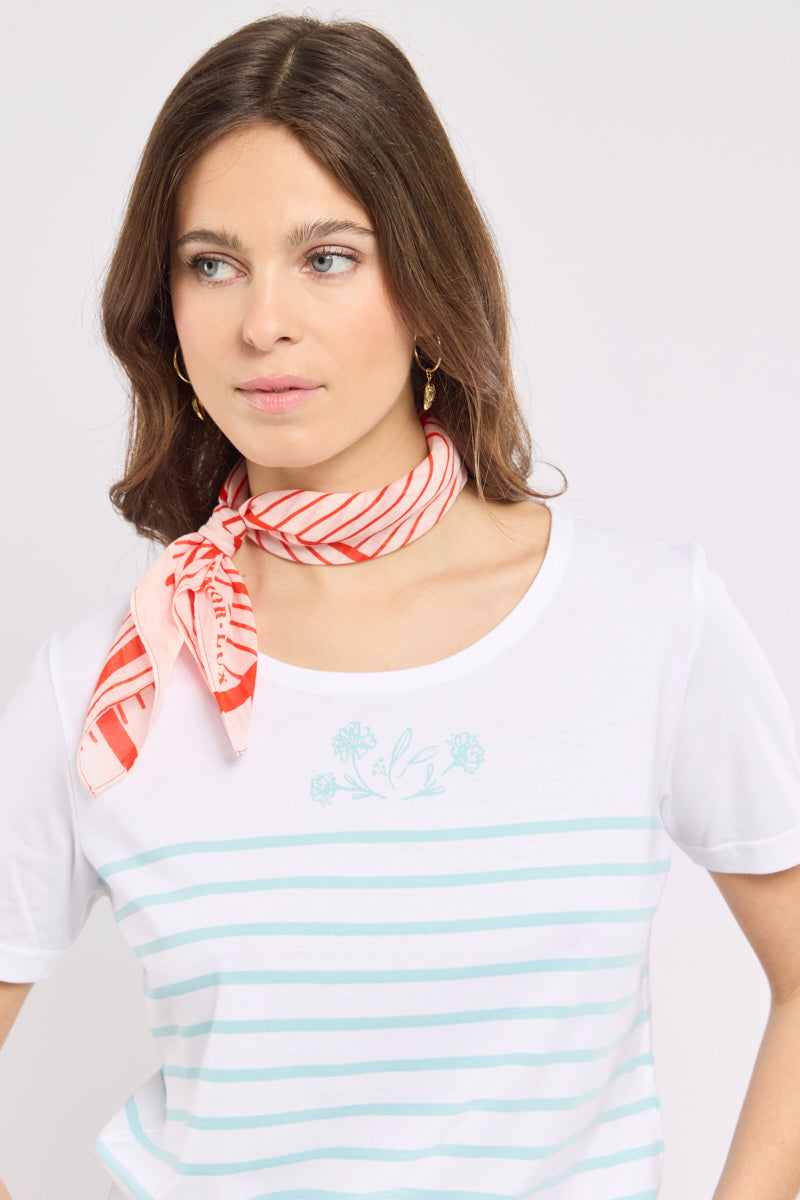armor-lux-marini-re-fleurs-femme-coton-l-ger-manches-courtes image 2