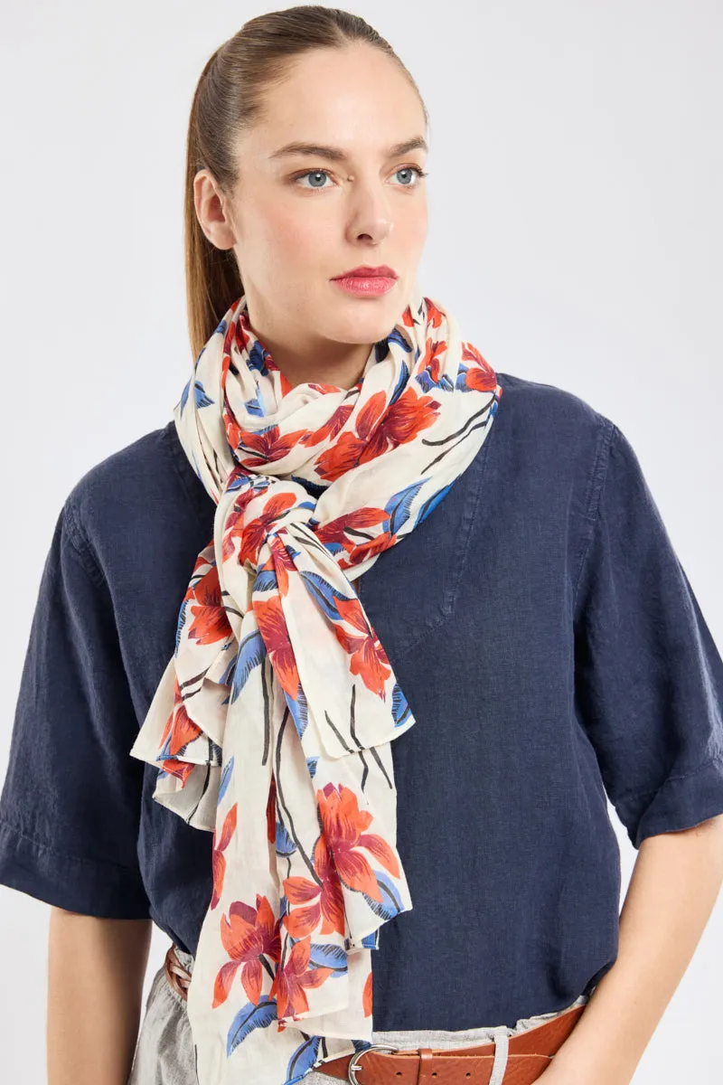 armor-lux-foulard-fleurs-110-x-180-cm-coton image 1