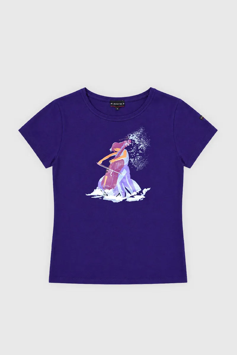 armor-lux-t-shirt-femme-un-violon-sur-le-sable-100-coton image 1