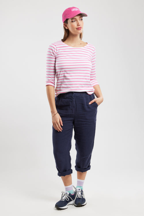 armor-lux-marini-re-femme-manches-3-4-coton-l-ger-col-bateau image 4