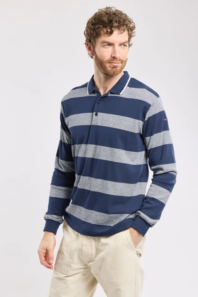 armor-lux-polo-ray-homme-manches-longues-coton image 1