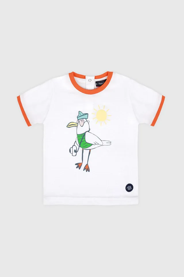armor-lux-t-shirt-baby-coton-l-ger-manches-courtes-col-rond image 1