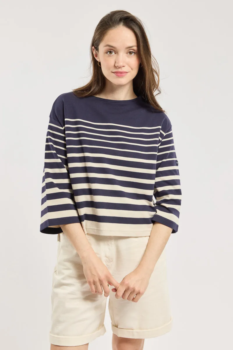 armor-lux-marini-re-femme-manches-3-4-coton-coupe-courte image 1
