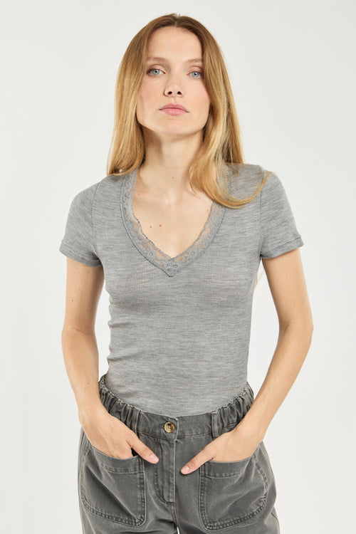 armor-lux-t-shirt-col-dentelle-laine-et-soie-femme-2 image 2