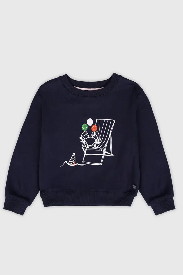 armor-lux-sweat-kids-fille-coton-rustique-manches-bouffantes image 1