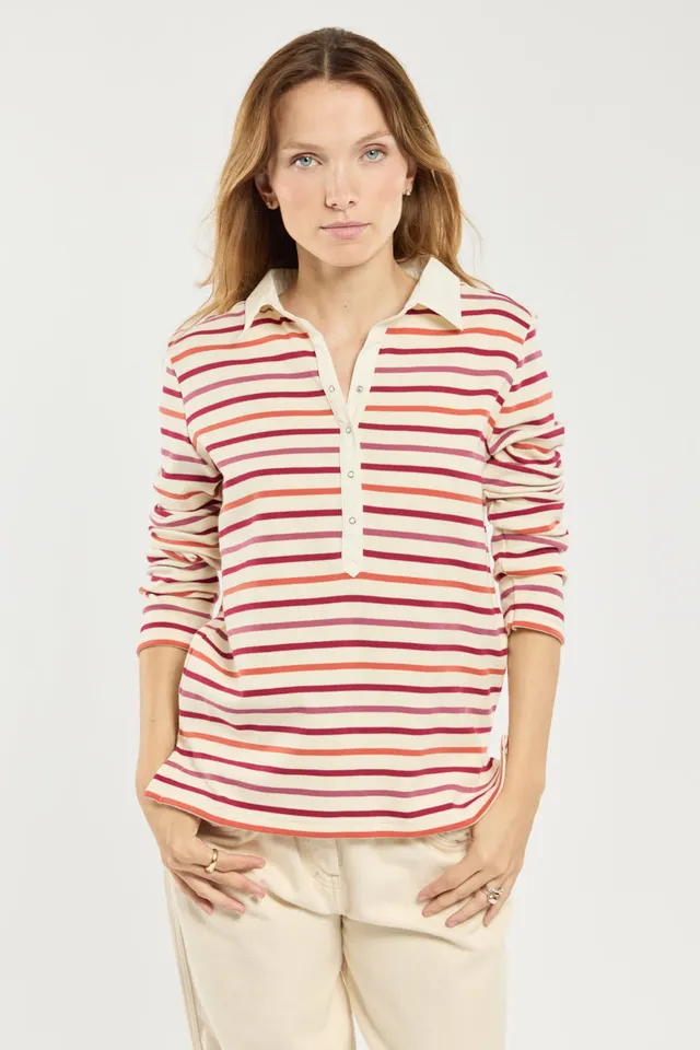 armor-lux-polo-ba-la-femme-coton-pais-manches-longues image 1