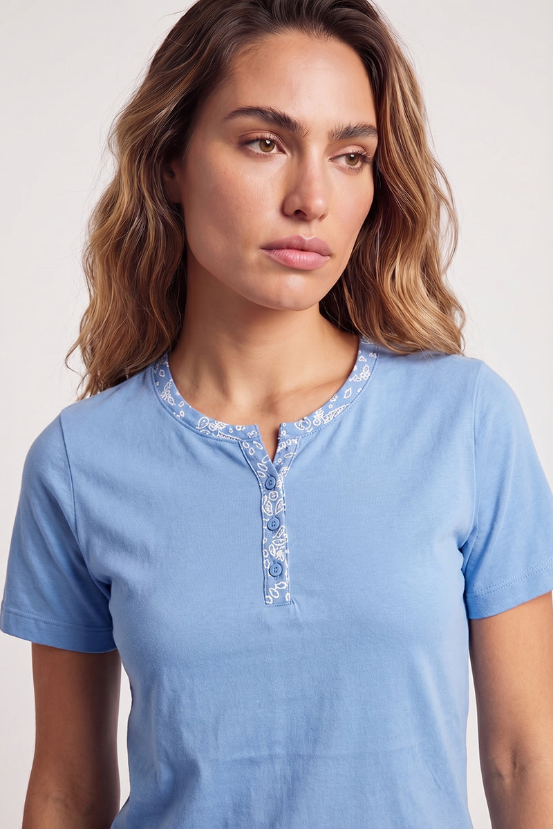 armor-lux-pyjama-corsaire-fleurs-femme-coton-l-ger image 2