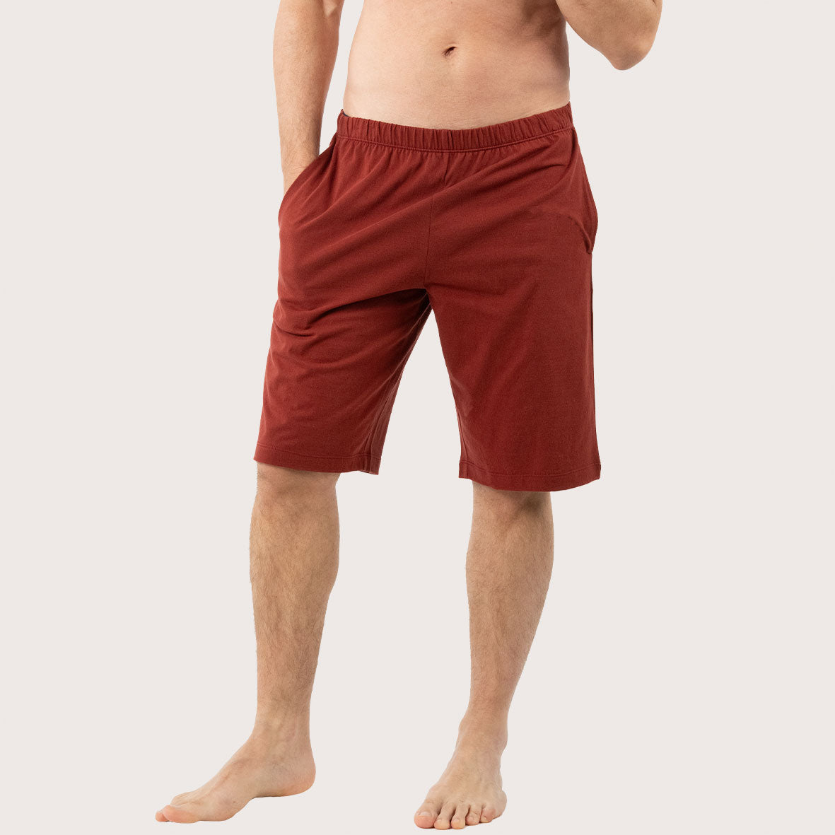 eminence-pyjama-court-merceris-col-v-homme-t-shirt-ray-short-rouille image 2