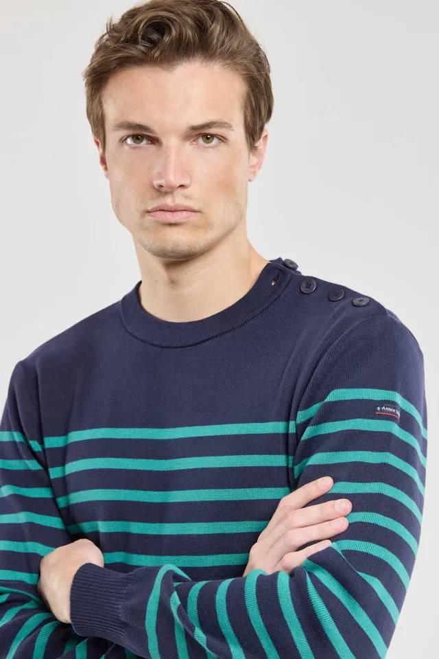 armor-lux-groix-pull-marin-ray-homme-coton image 1