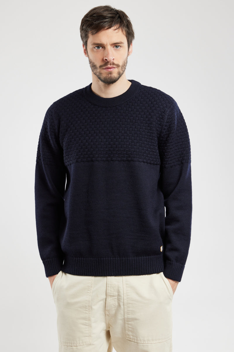 armor-lux-pull-jeu-de-maille-damier-homme-100-laine-h-ritage image 1