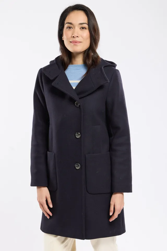 armor-lux-manteau-boutonn-capuche-femme-drap-de-laine image 1